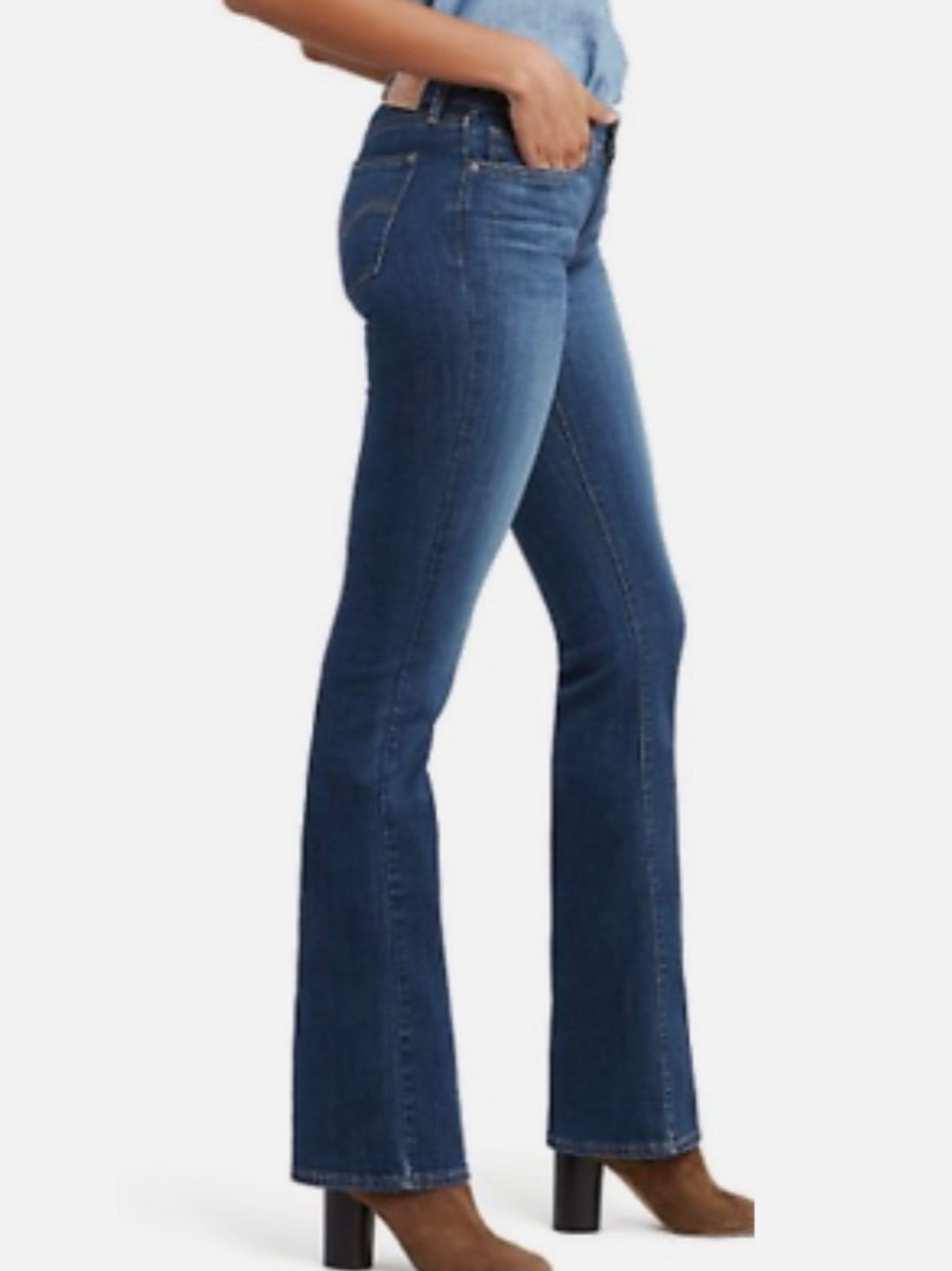 NWT Levi's 715 Mid Rise Dark Blue Bootcut Jeans Waist 27